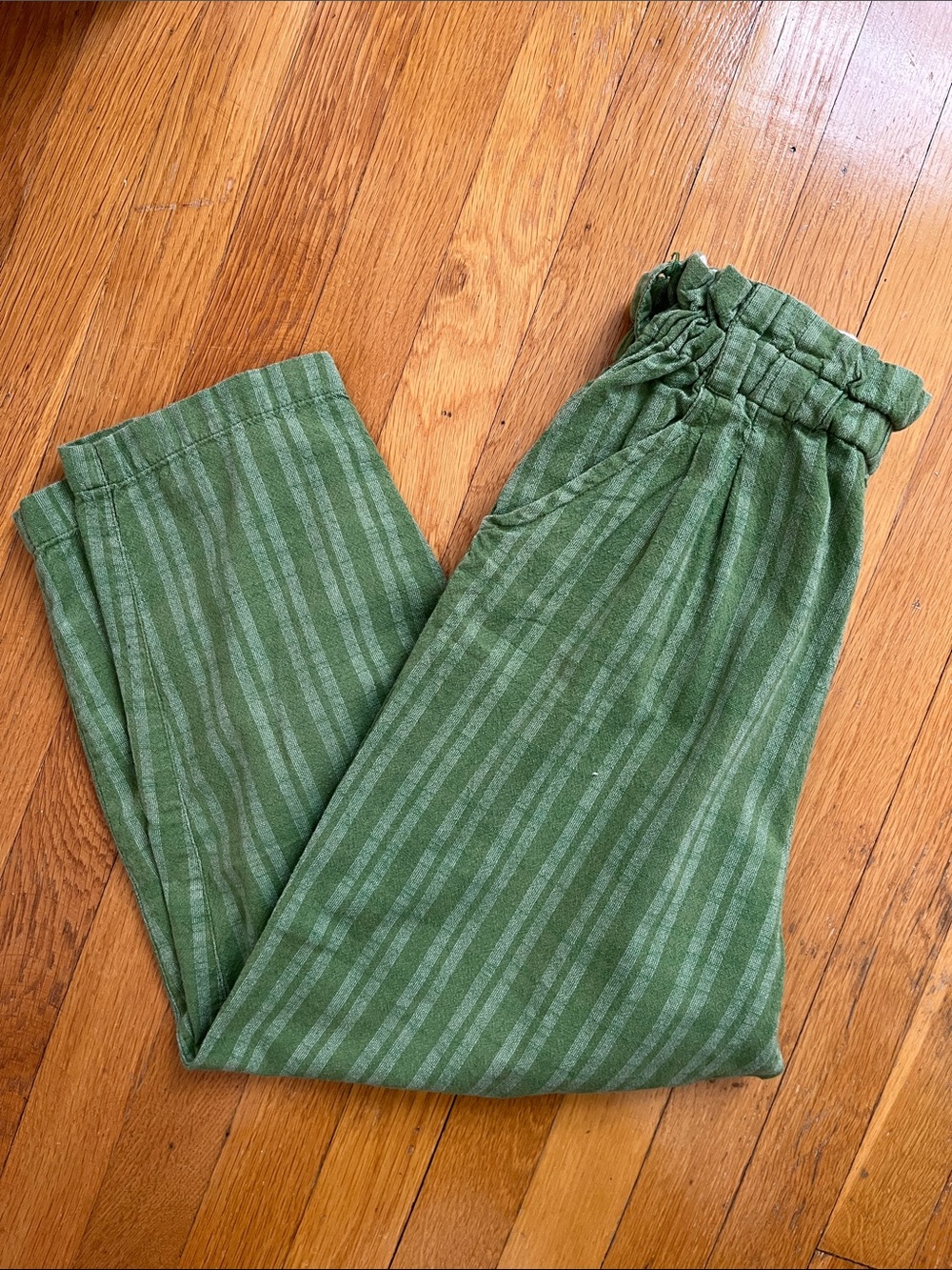 Ace & Jig Hughes Pants in Palm Green Stripe Size XS Pull on 100% Cotton Pant - Picture 12 of 13